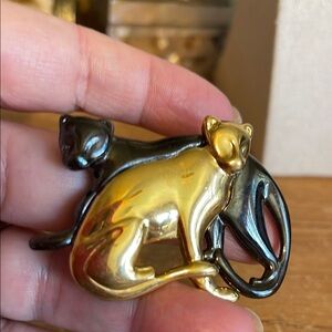 Gold and Black Panther Brooch